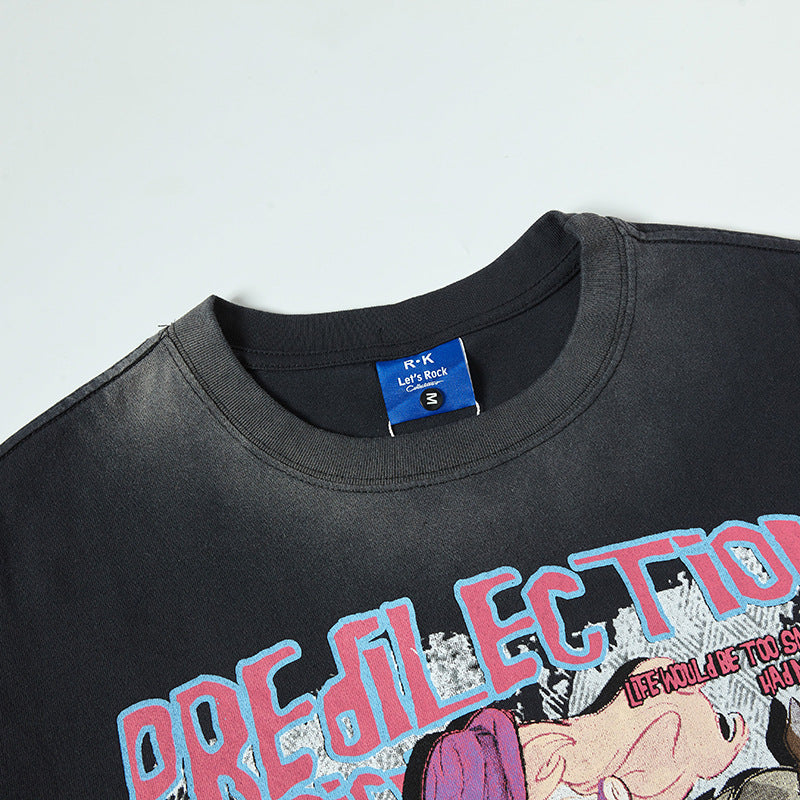 Nyc T Shirt Cartoon Printed Crew Neck Short Sleeve T-Shirt Summer Loose Casual Top
