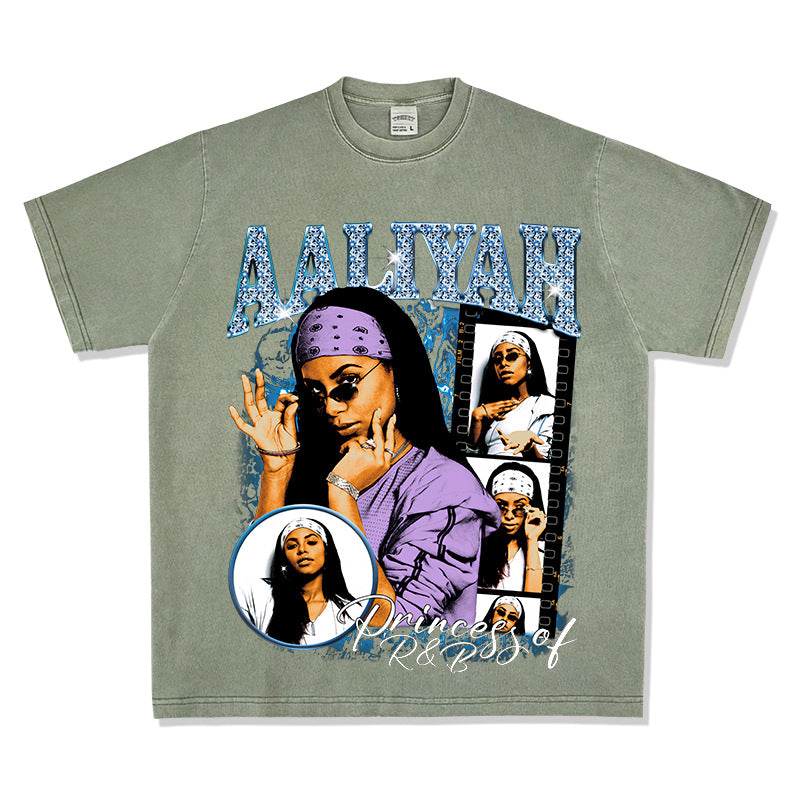 Marcas streetwear usa vintage hip hop alayiah print short sleeve t-shirt