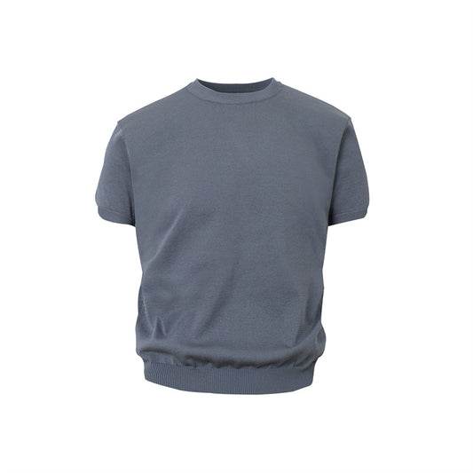 Stone Wash T shirt Vintage Knitted Short Sleeve Cleanfitt T-Shirt