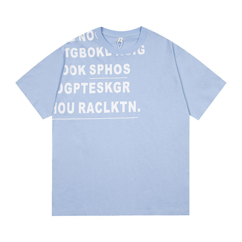 Vintage Tišö Rt Letter Print Short Sleeve T-Shirt Summer Loose Top