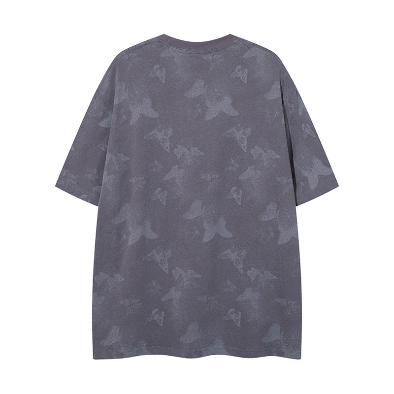 Nyc T Shirt Vintage Butterfly Print Short Sleeve T-Shirt Summer Loose Casual Top
