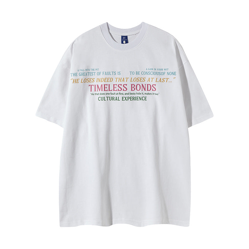 Vintage Usa Shirt Vintage Alphabet Print Crew Neck Short Sleeve T-Shirt