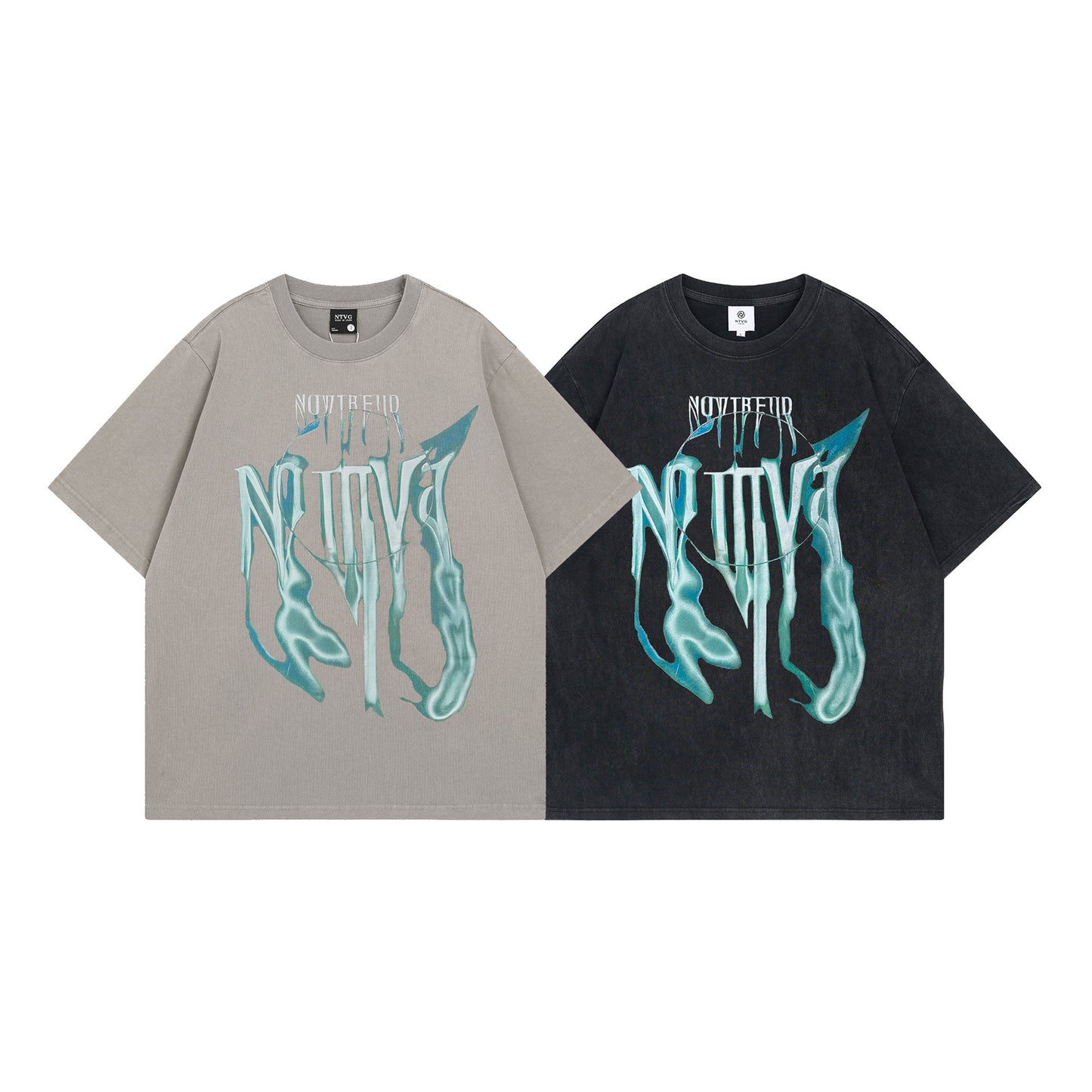 USA Vintage T-Shirt Washing Water Letter Printing Men's Summer