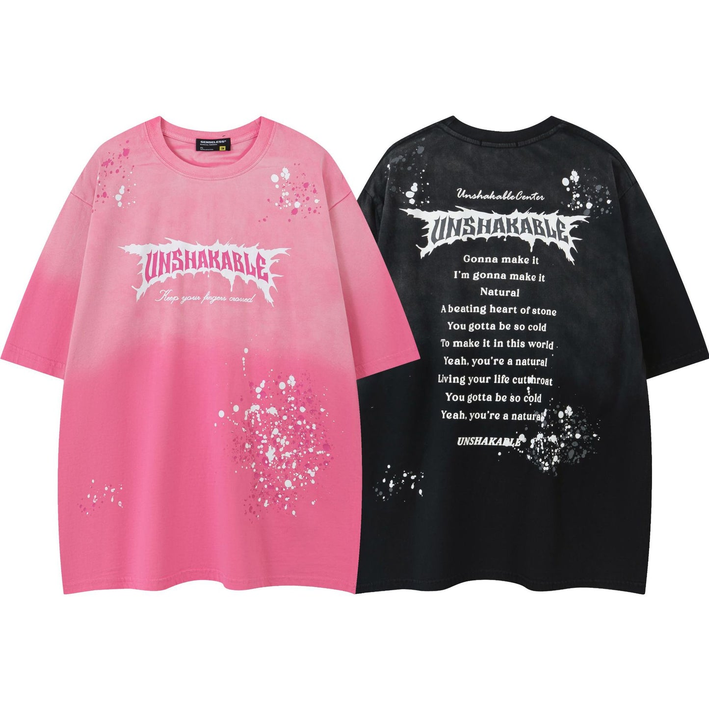 Vice streetwear Vintage Short Sleeve T-Shirt Summer Pink Gradient Top T-Shirts
