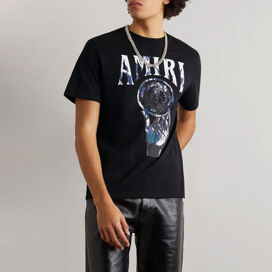 Amiri T-Shirt Personality Creative Printing Short Sleeve T-shirt Blouse