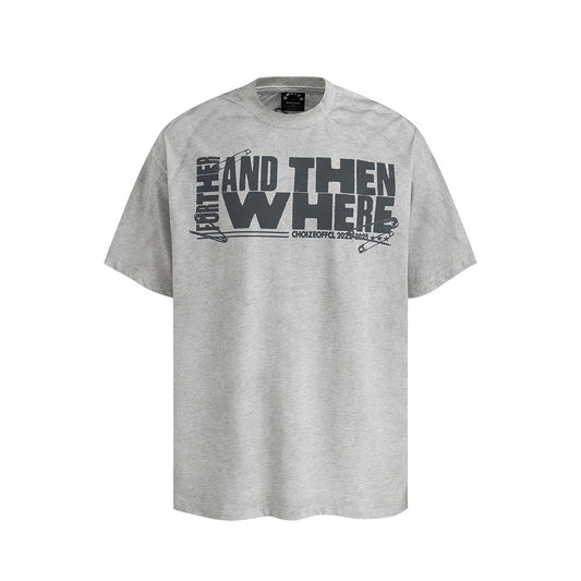 Nostalgia T Shirts Vintage Crew Neck T-Shirt Embroidered Letters Loose Casual