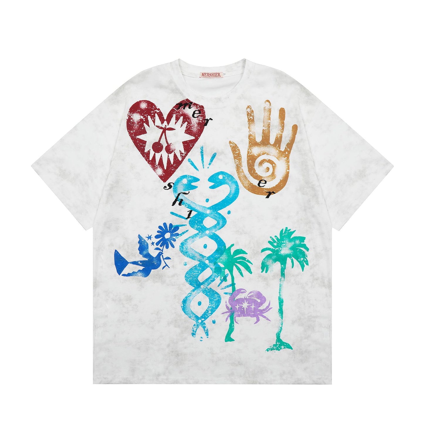Hustle vintage summer t-shirt loose short sleeves