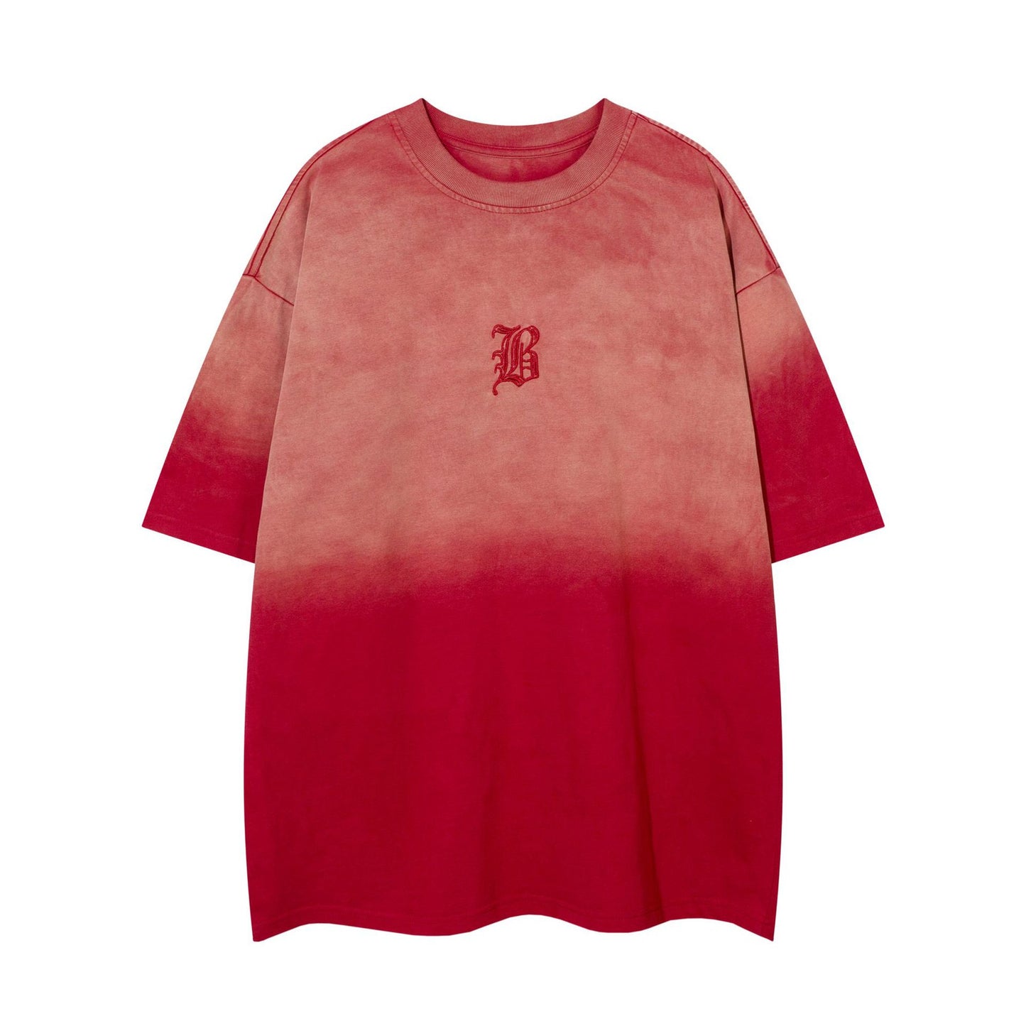 Vintage tarz t shirt retro old gradual change letter embroidery short sleeve t-shirt summer loose top