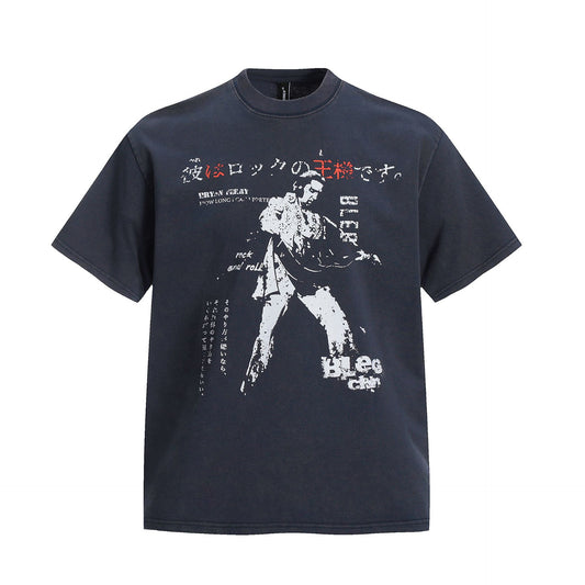 Hip hop clothing new york summer vintage wash t-shirt short sleeve