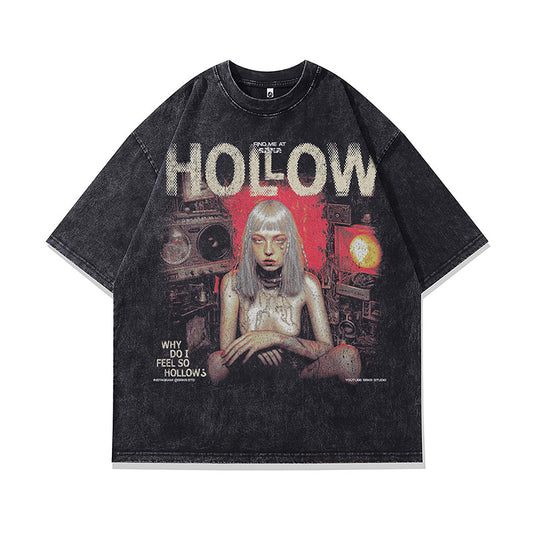 Ropa Vintage Hombre Hip Hop Portrait Print Short Sleeve T-Shirt
