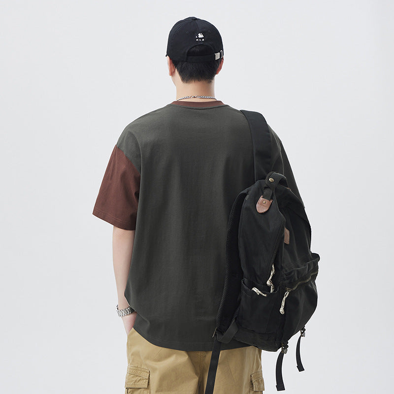 Men T-shirts Short Sleeve Summer Vintage Top