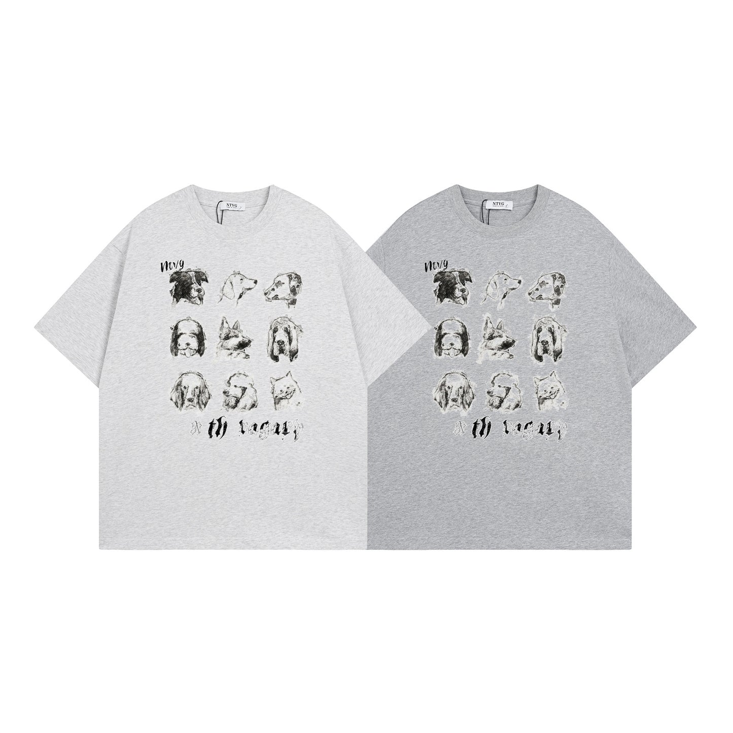 USA Vintage T-Shirt Vintage Fun Cute Pet Printed Men's Summer Loose