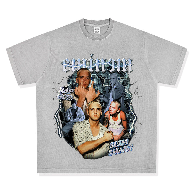 New york hip hop shop BC hip hop Eminem print short sleeve t-shirt