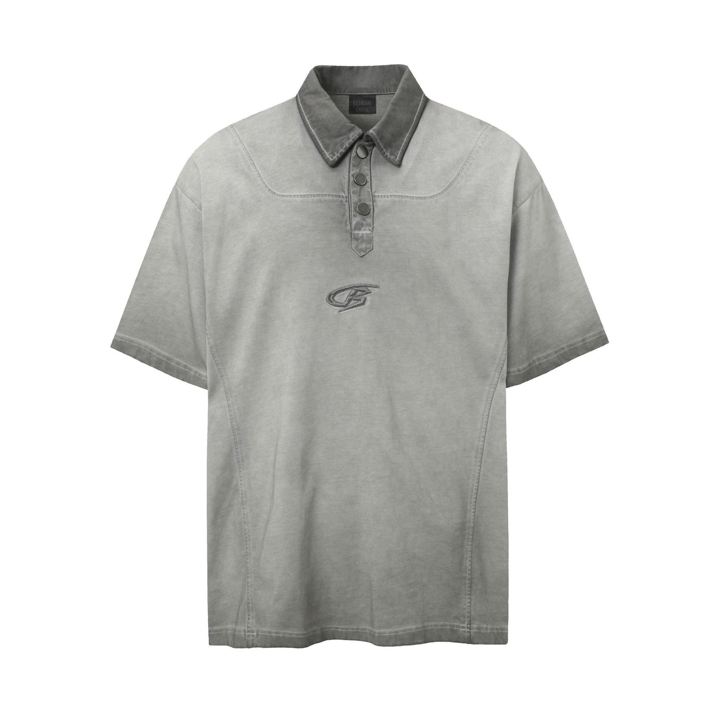 Hip Hop Clothing Vintage Washed POLO Shirt Lapel T-Shirt