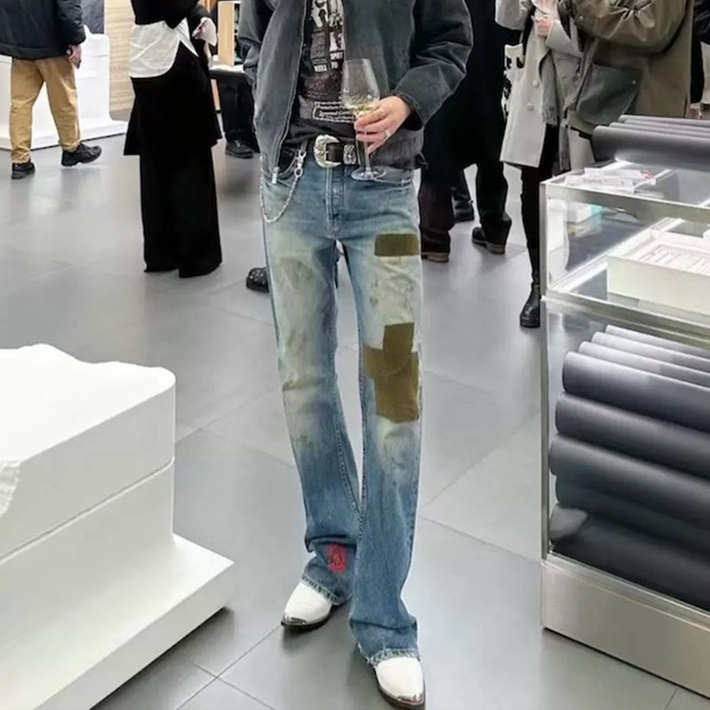 Rock Revival Jeans Embroidered Jeans Washed Old Trousers