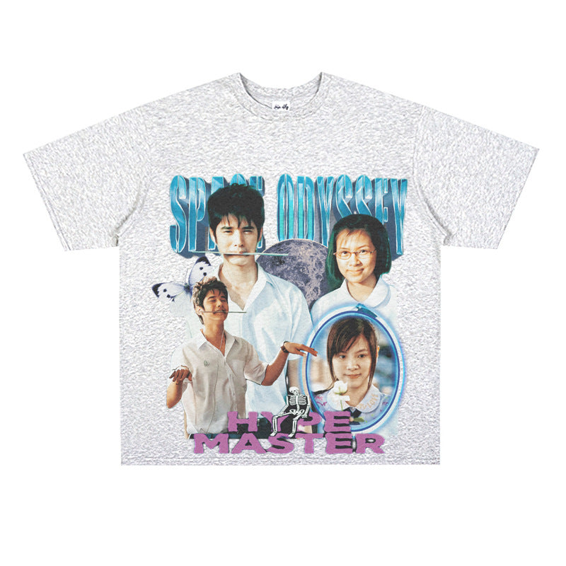 Film Star T Shirt Movie Surrounding First Love This Little Thing Loose Retro Street Cotton T-shirt Men and Women