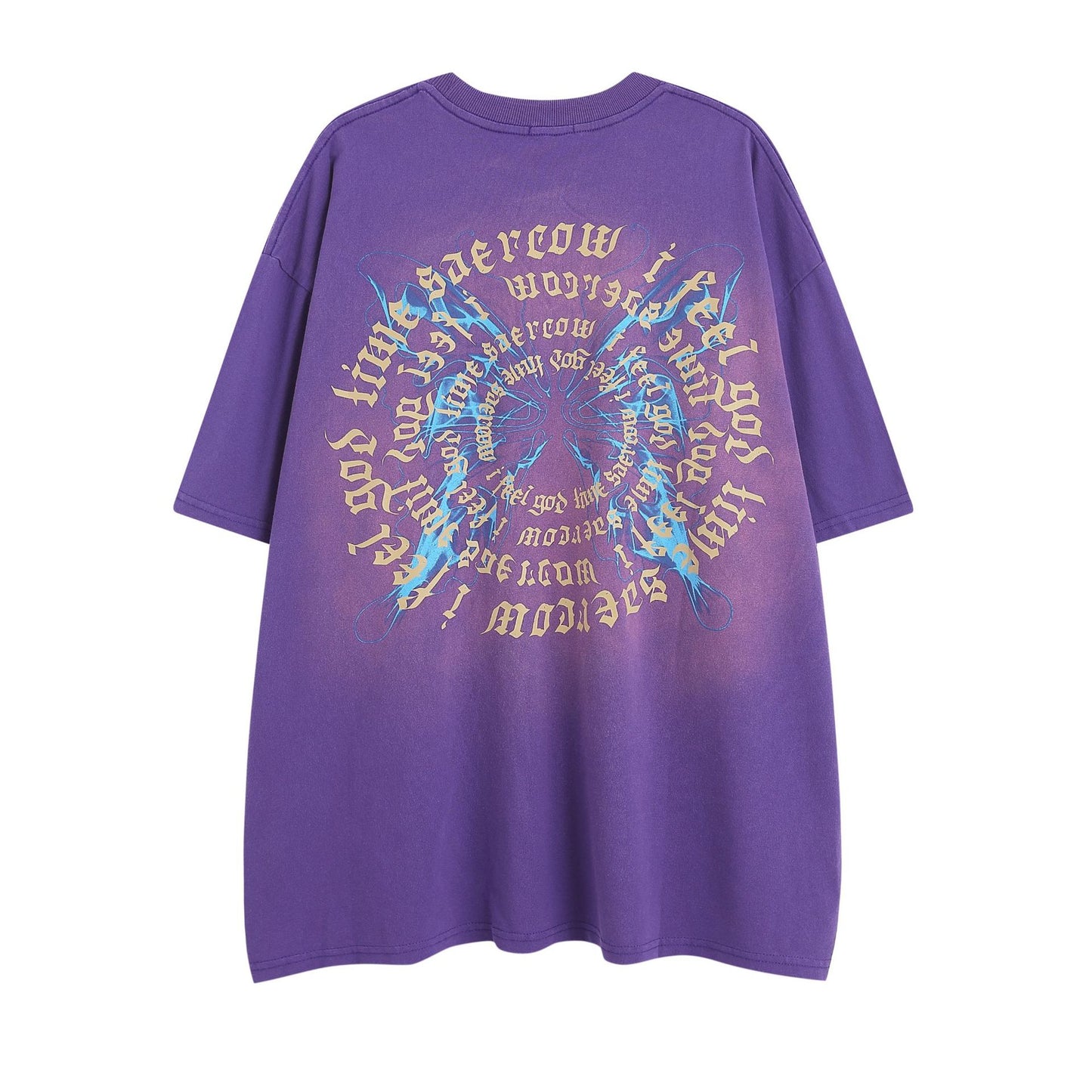 Unisex T-shirts Spring and Summer Wash Printed Short Sleeve T-Shirt