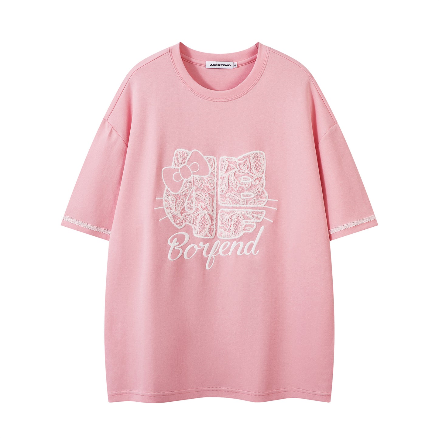 Distorted vintage Hello Kitty Short Sleeve T-Shirt Summer Loose Casual Top