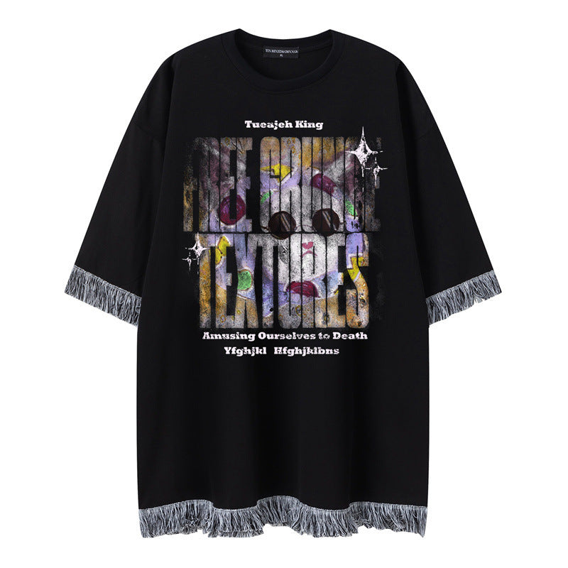Camisetas streetwear Summer Vintage Square Cat Casual Loose Short Sleeve T-Shirt