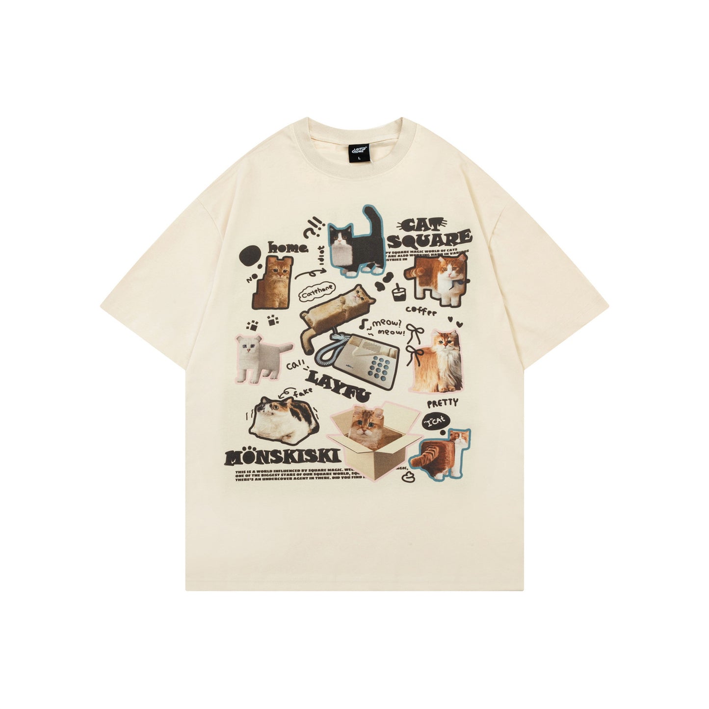 Distorted vintage pussy figure short sleeve t-shirt
