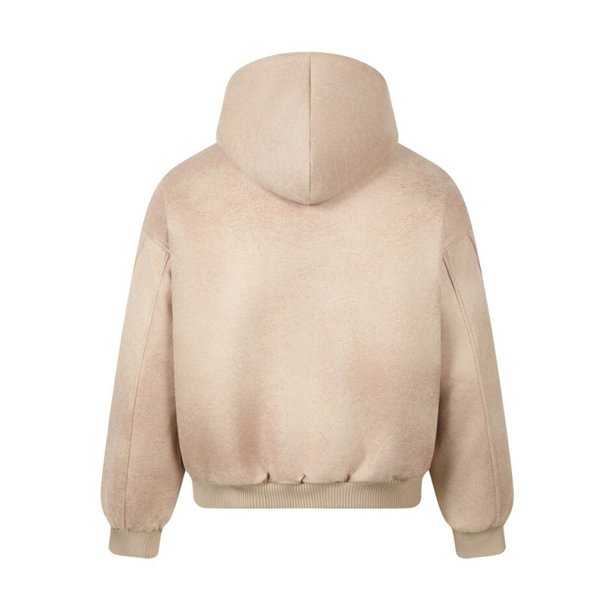 Unisex Down Jacket Winter Plush Collar Hooded Padded Jacket