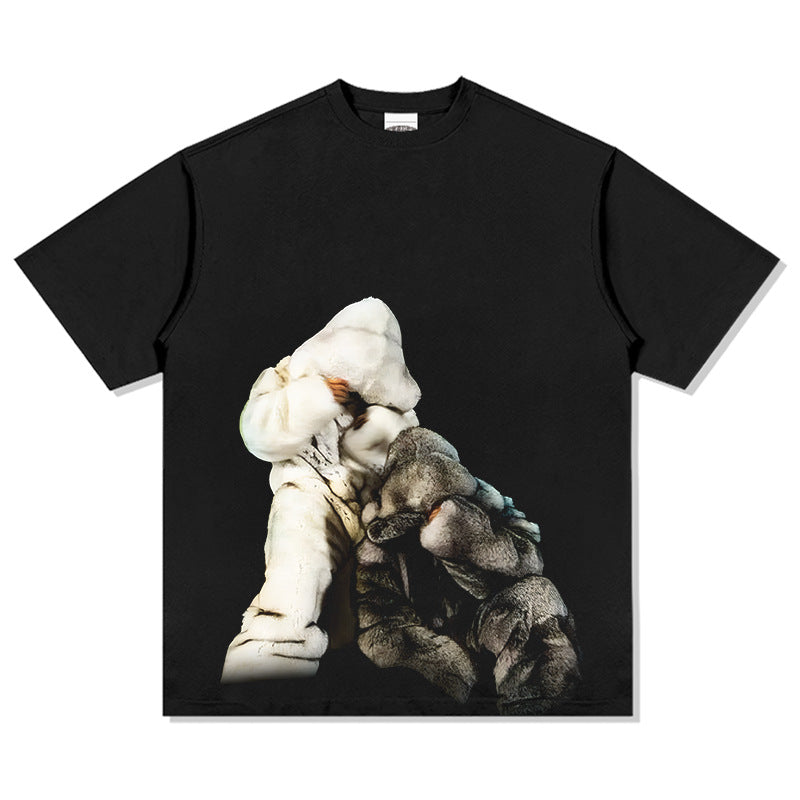 Streetwear masculino vintage hip hop drake drake print short sleeve t-shirt