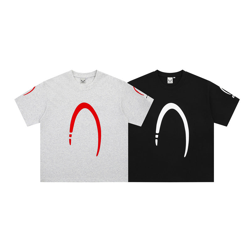 Camisas Retros Alphabet Print Short Sleeve T-Shirt