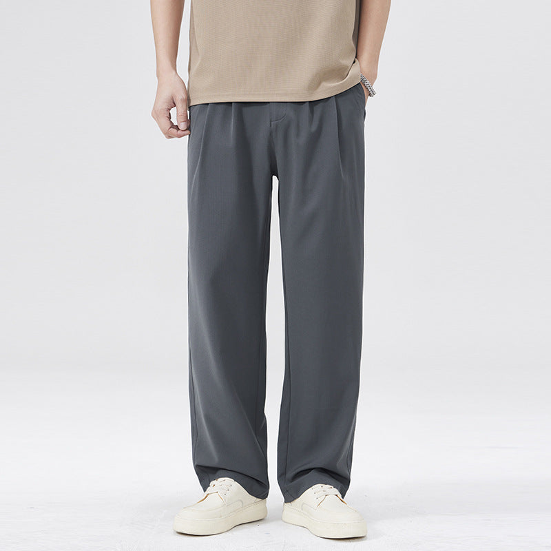 Men Casual Pants Spring/Summer Loose Straight Men's Wide Leg Pants