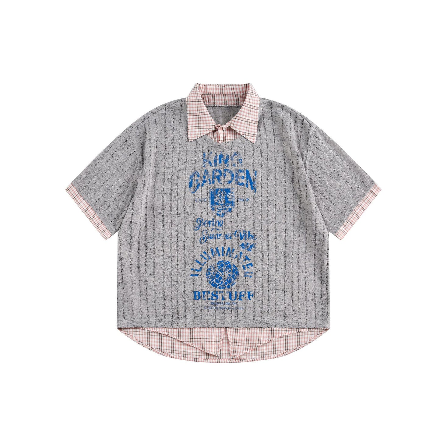 Hip hop shirt knitted hollow t-shirt short-sleeved sweatshirt lapel polo shirt