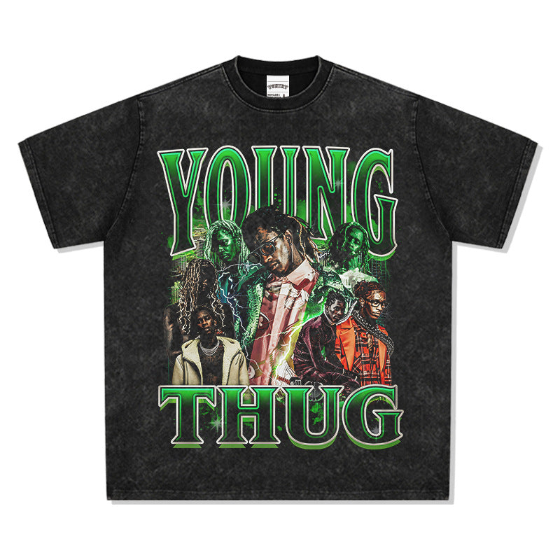 New york hip hop shop vintage hip hop Young Thug print short sleeve t-shirt