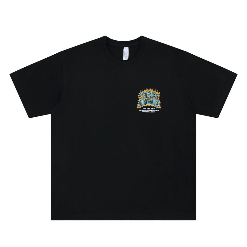 Vic Streetwear Summer Cartoon Print Short Sleeve T-Shirt