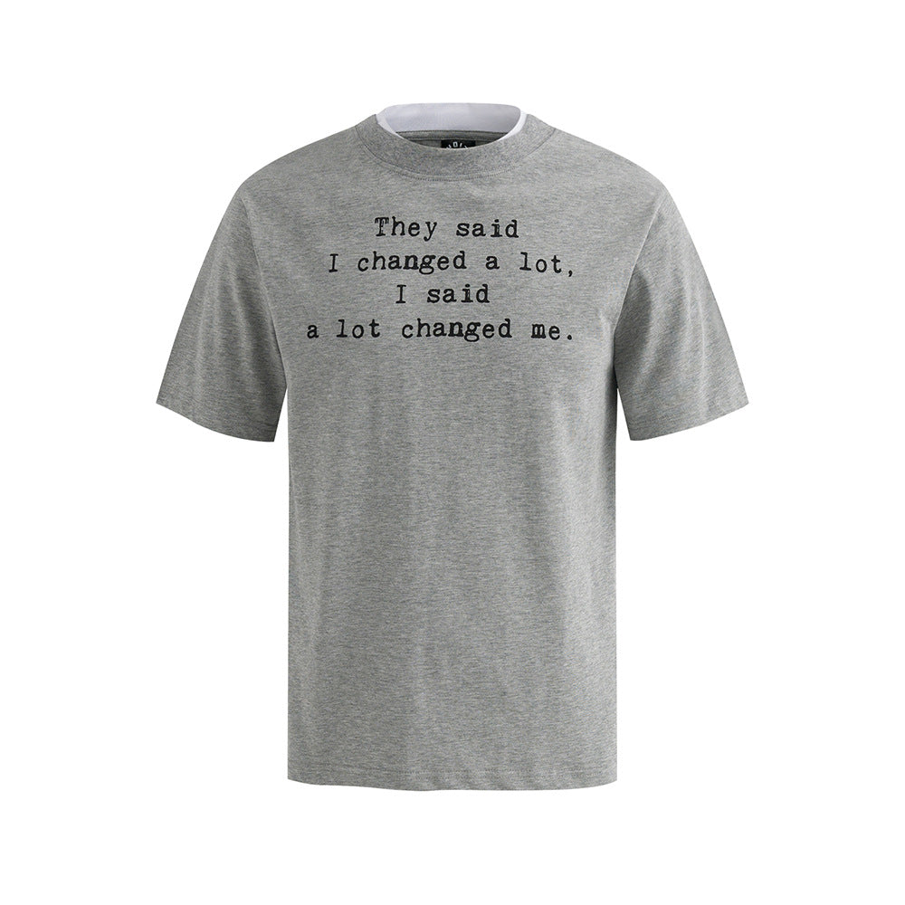 Nostalgia T Shirts Vintage Alphabet Short Sleeve T-Shirt Summer Loose Top