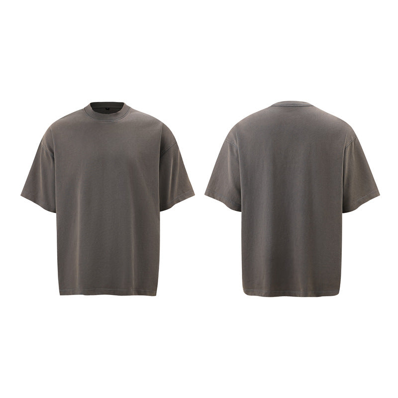 Stone Wash T shirt Old Wash T-shirt Short Sleeve Loose oversize