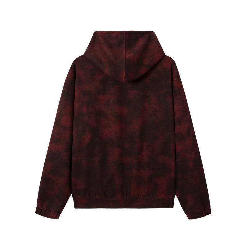 Streetwear Hoodie Tie-Dye Hooded Sweater Loose Hip Hop Cardigan Jacket