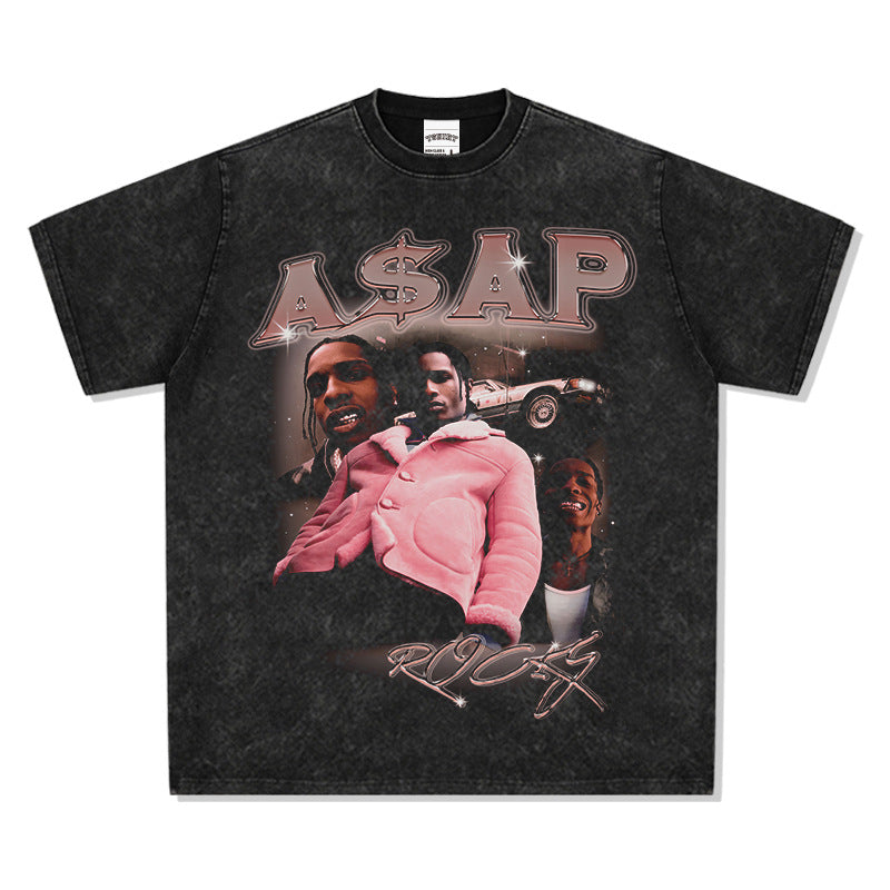 Marcas streetwear usa vintage A $APROCKY print short sleeve t-shirt