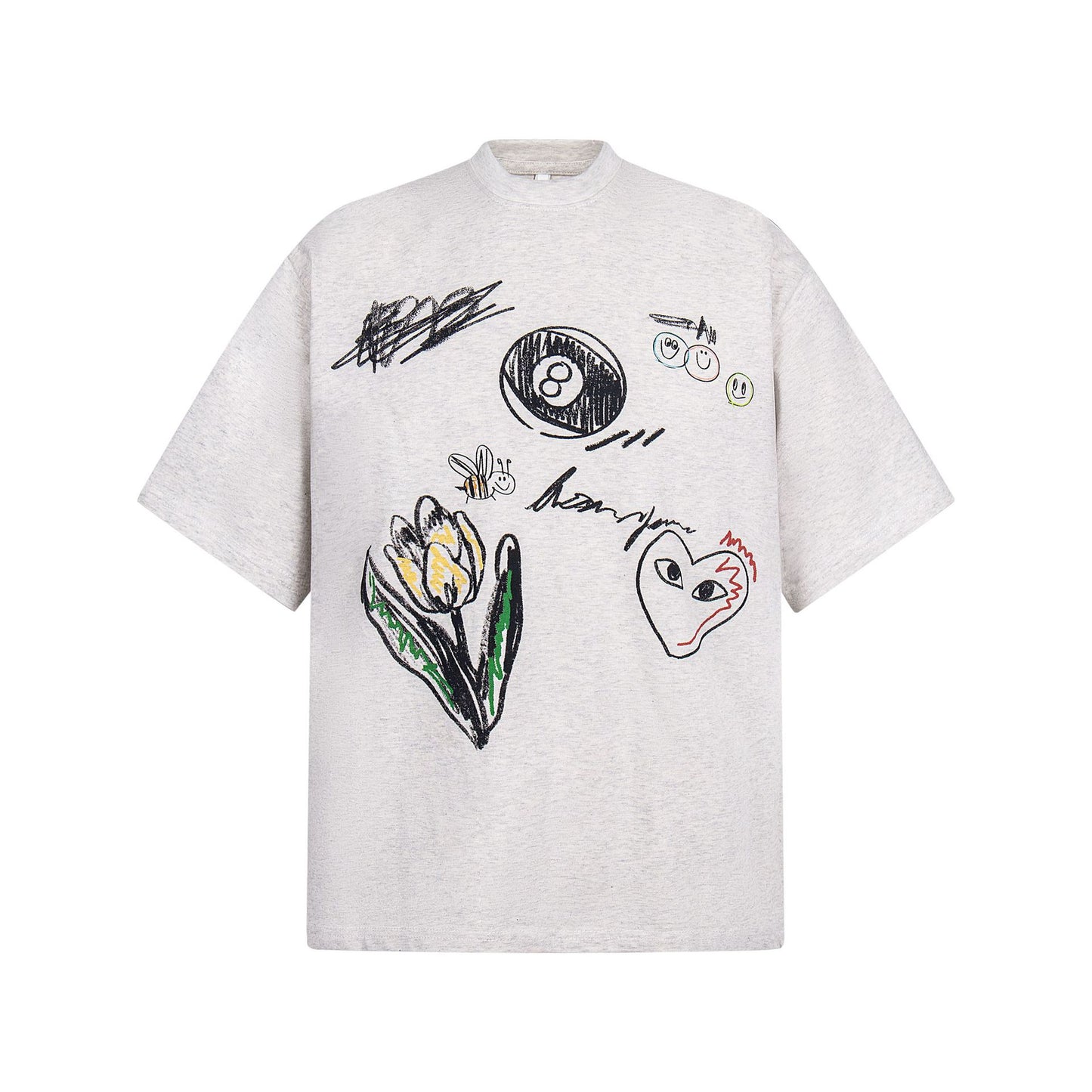 Unisex T-shirts Street Vintage Creative Painting Men's Loose Short Sleeve T-Shirt