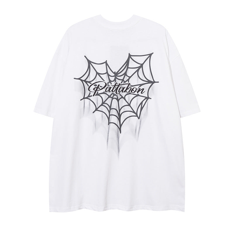 Vintage Usa Shirt Spider Necklace Crew Neck Short Sleeve T-Shirt Men's and Women's Summer Brand Loose