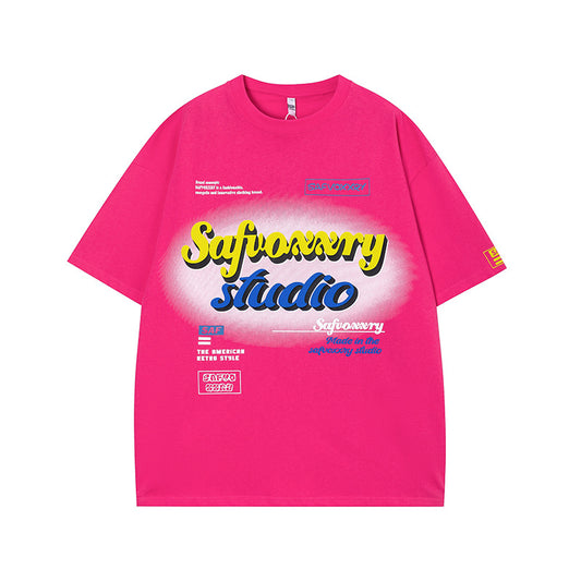 Vintage Tišö Rt Vintage Letter Print Short Sleeve T-Shirt