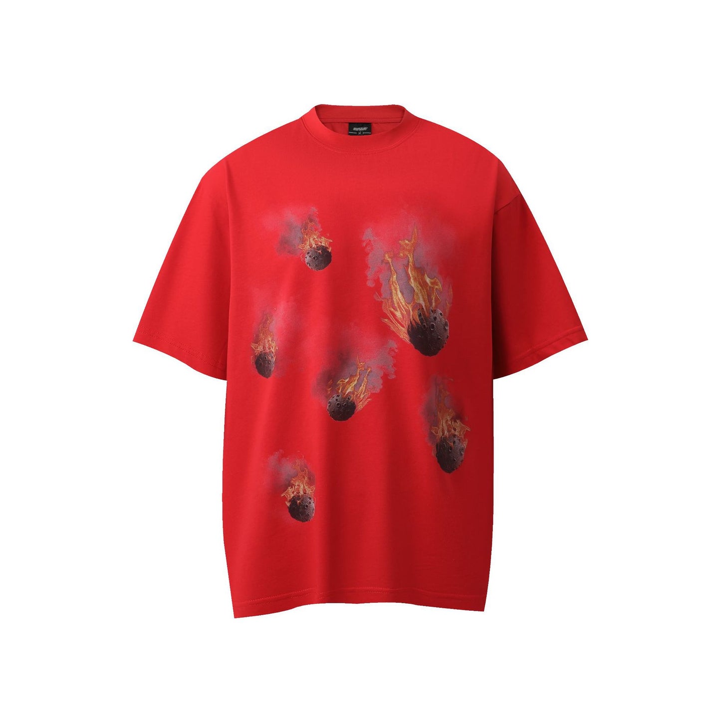 Remeras rock nacional t-shirt short sleeve loose flame meteorite print