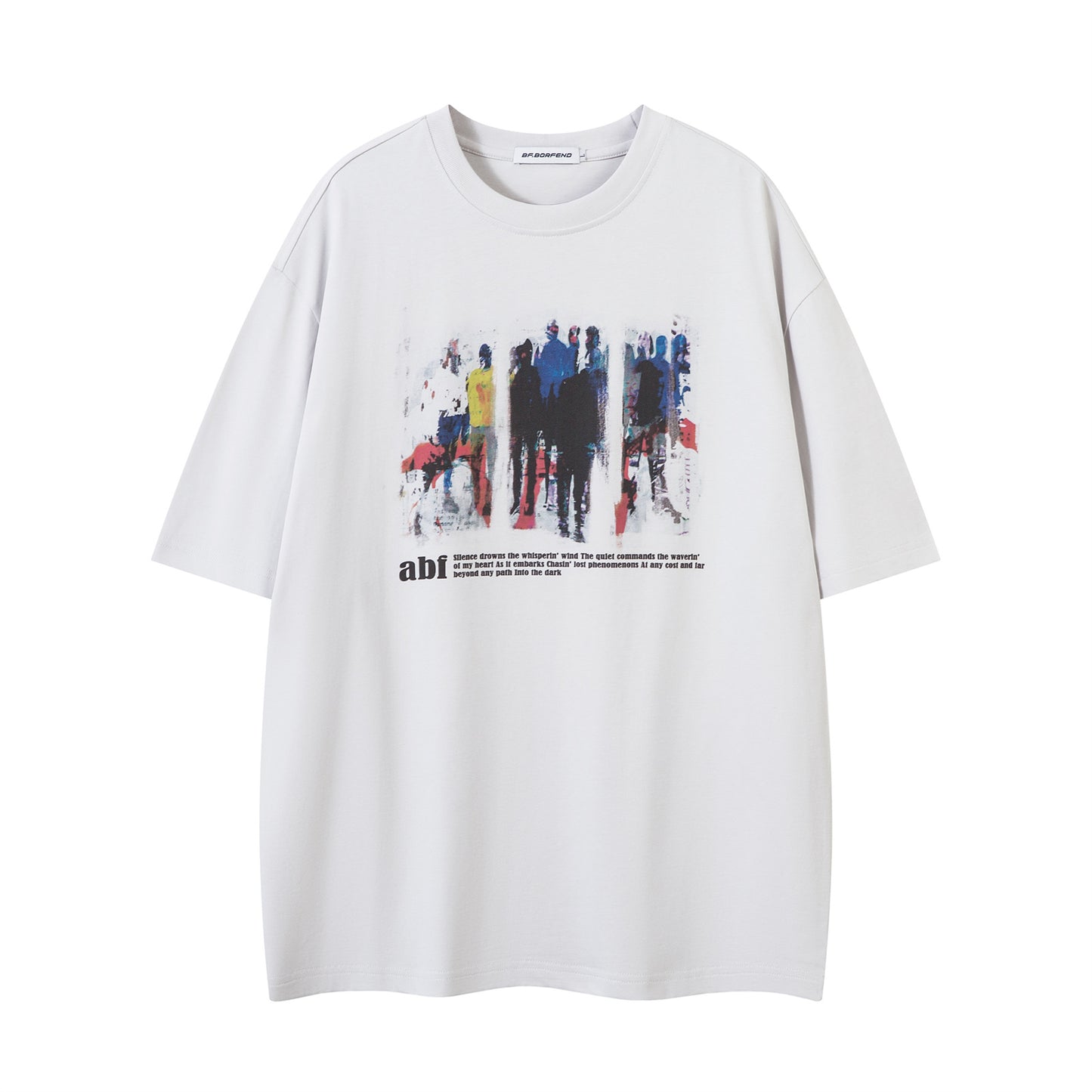 Distorted vintage portrait print short-sleeved t-shirt summer loose casual top