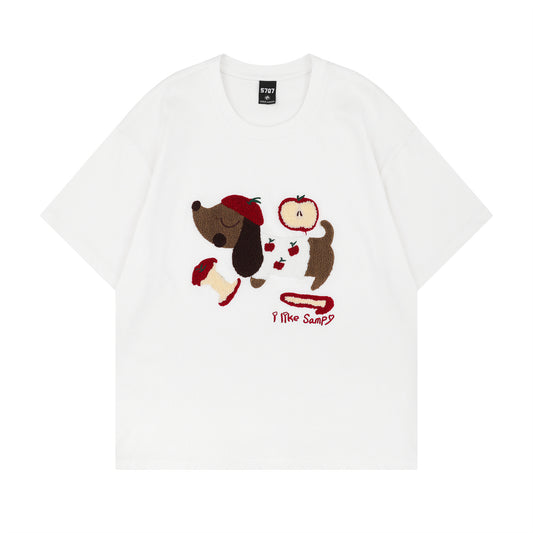 Distorted vintage short sleeve t-shirt summer oversize