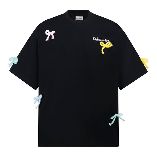 Vintage Usa Shirt Vintage Short Sleeve T-Shirt Bow Short Sleeve T-Shirt Crew Neck Top