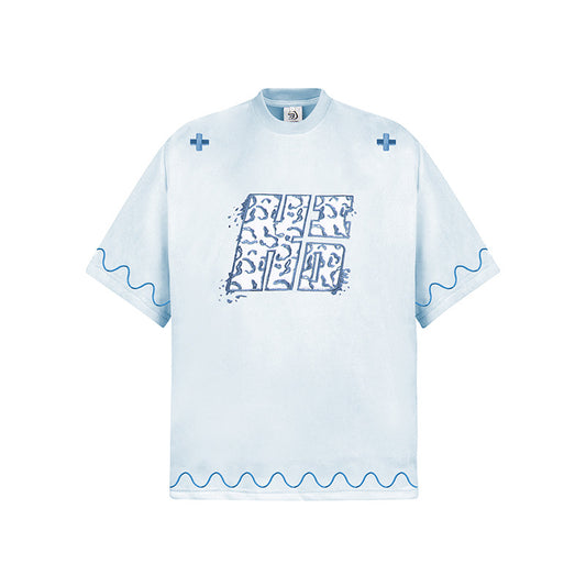 New York Hip Hop Style Crew Neck Short Sleeve T-Shirt Summer Loose Casual T-Shirt