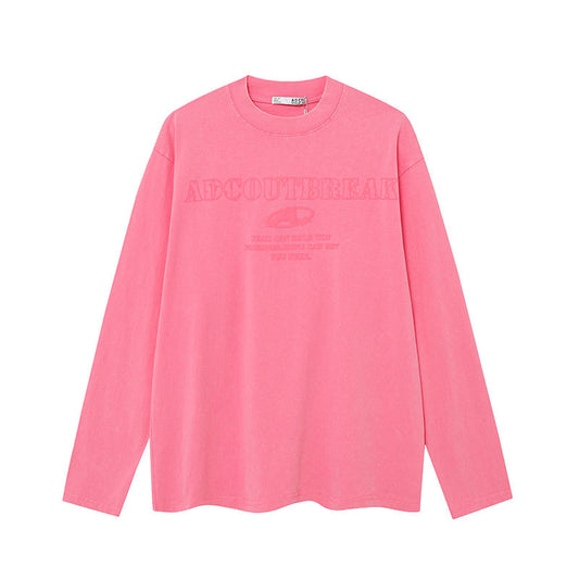 Marcas De Streetwear Crew Neck Patch Embroidered Long Sleeve T-Shirt