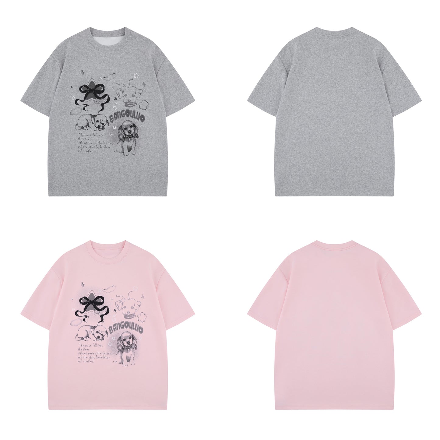 Unisex T-shirts Summer Vintage Cartoon Men's Loose Short Sleeve T-Shirt