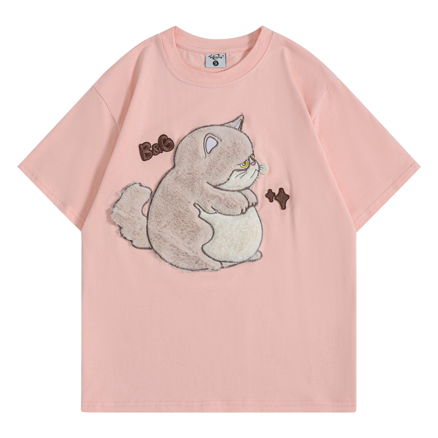 Camisetas streetwear Summer, Vintage Pussy Casual Loose Short Sleeve T-Shirt