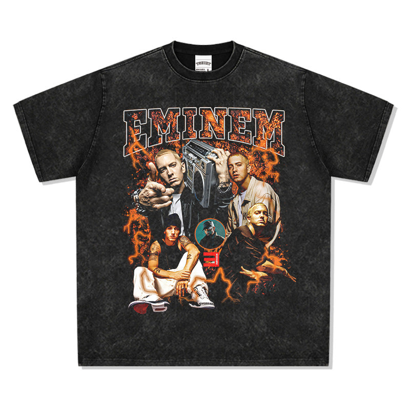 New york hip hop shop vintage hip hop Eminem print short sleeve t-shirt