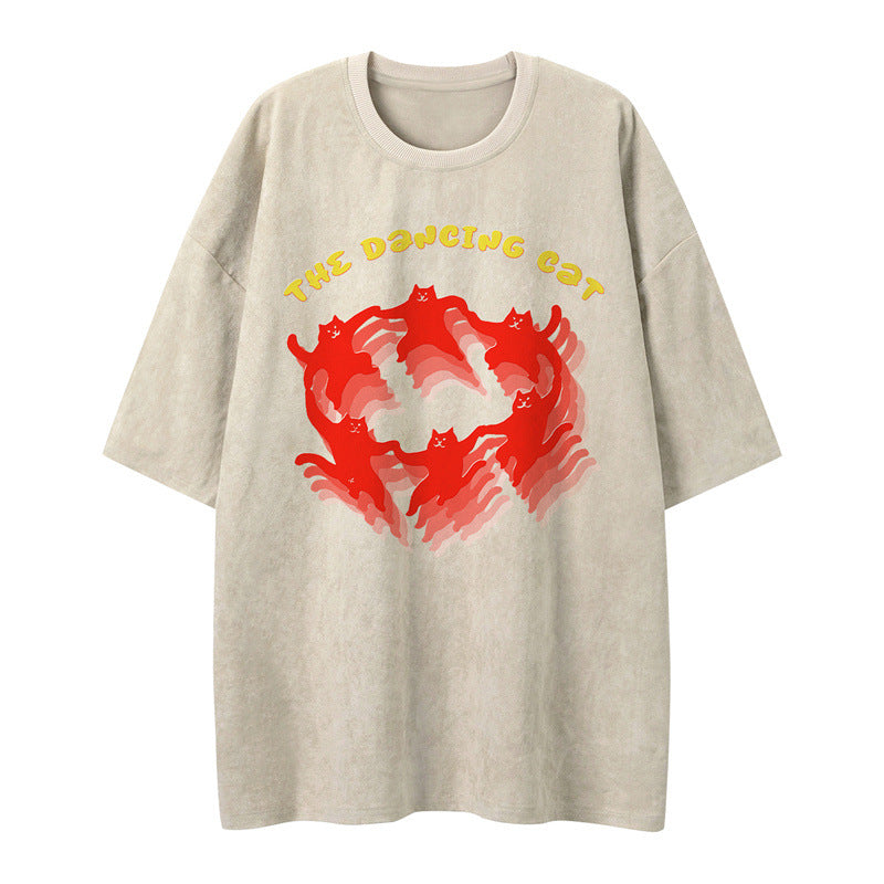 US drip outfits Summer Vintage Casual Loose Short Sleeve T-Shirts