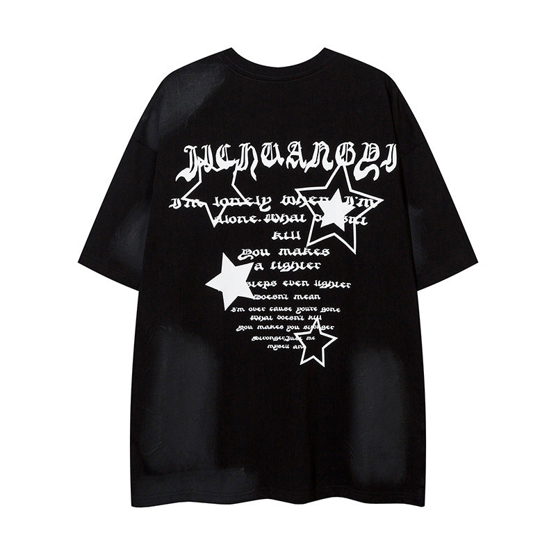 1990 Fashion T-Shirt Pentagram Short Sleeve T