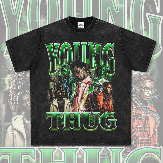New york hip hop shop vintage hip hop Young Thug print short sleeve t-shirt